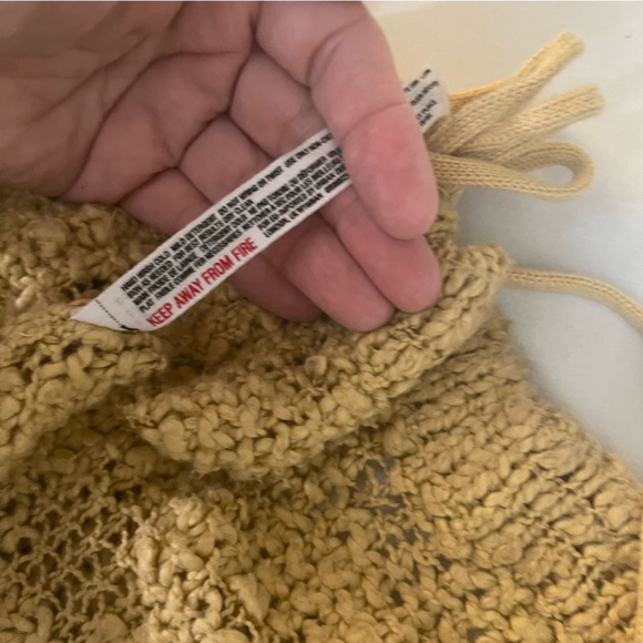 FP Beach Yellow Mustard Laced Up Sweater Dress Size S - Picture 7 of 10